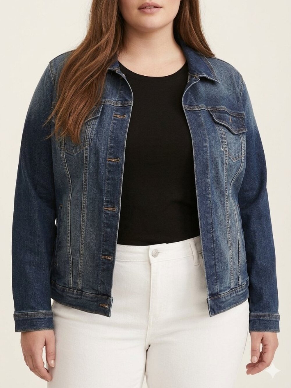 Torrid Denim Stretch Jean Jacket Button Front Size 3 ( 3X)